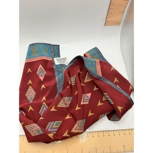 Vintage Veresa By Vera Boho Geometric Scarf 46"x10" Made In Japan